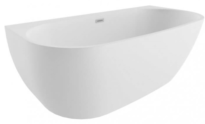 Polimat Risa wanna przyścienna 170x80 cm owalna biała 00441