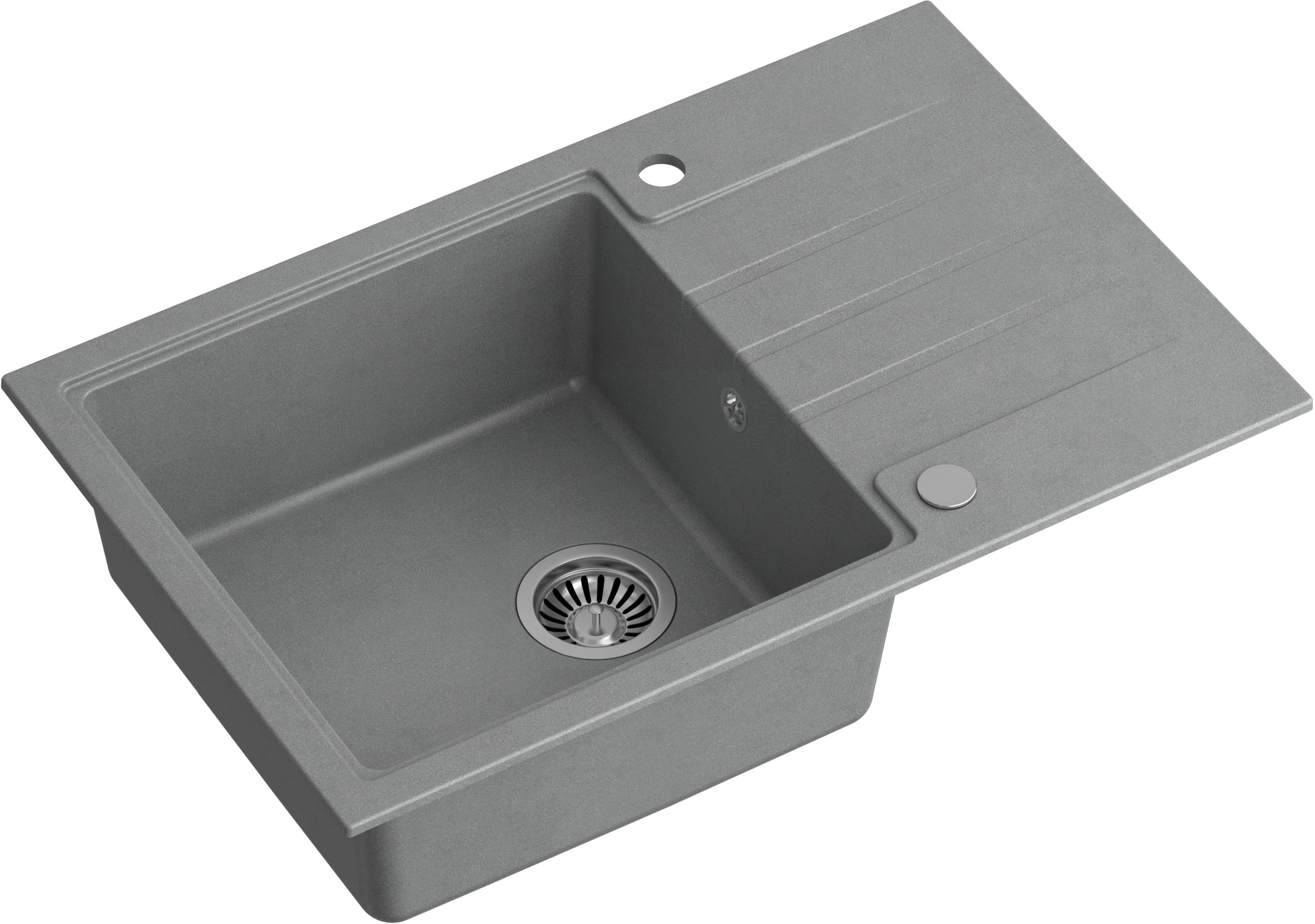 Quadron Peter 111 zlewozmywak 78x50 cm GraniteQ wpuszczany silver stone HCQP7850SZK - Wysyłka w 24h