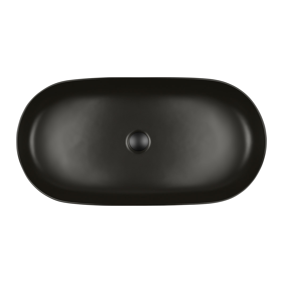 Oltens Hamnes Thin umywalka 80x40 cm owalna nablatowa czarna 40321300 - Wysyłka w 24h