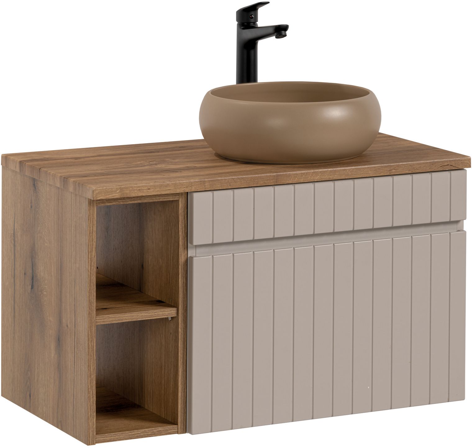 Zestaw Comad Iconic Cashmere szafka 60x45,6x46 cm podumywalkowa wisząca z blatem, umywalką i szafką kaszmir SET - ICC B 80 CM WIKI-MC ... - Wysyłka w 