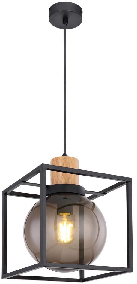 Candellux Retro 2 lampa wisząca 1x40W czarna/przydymiona 31-00743