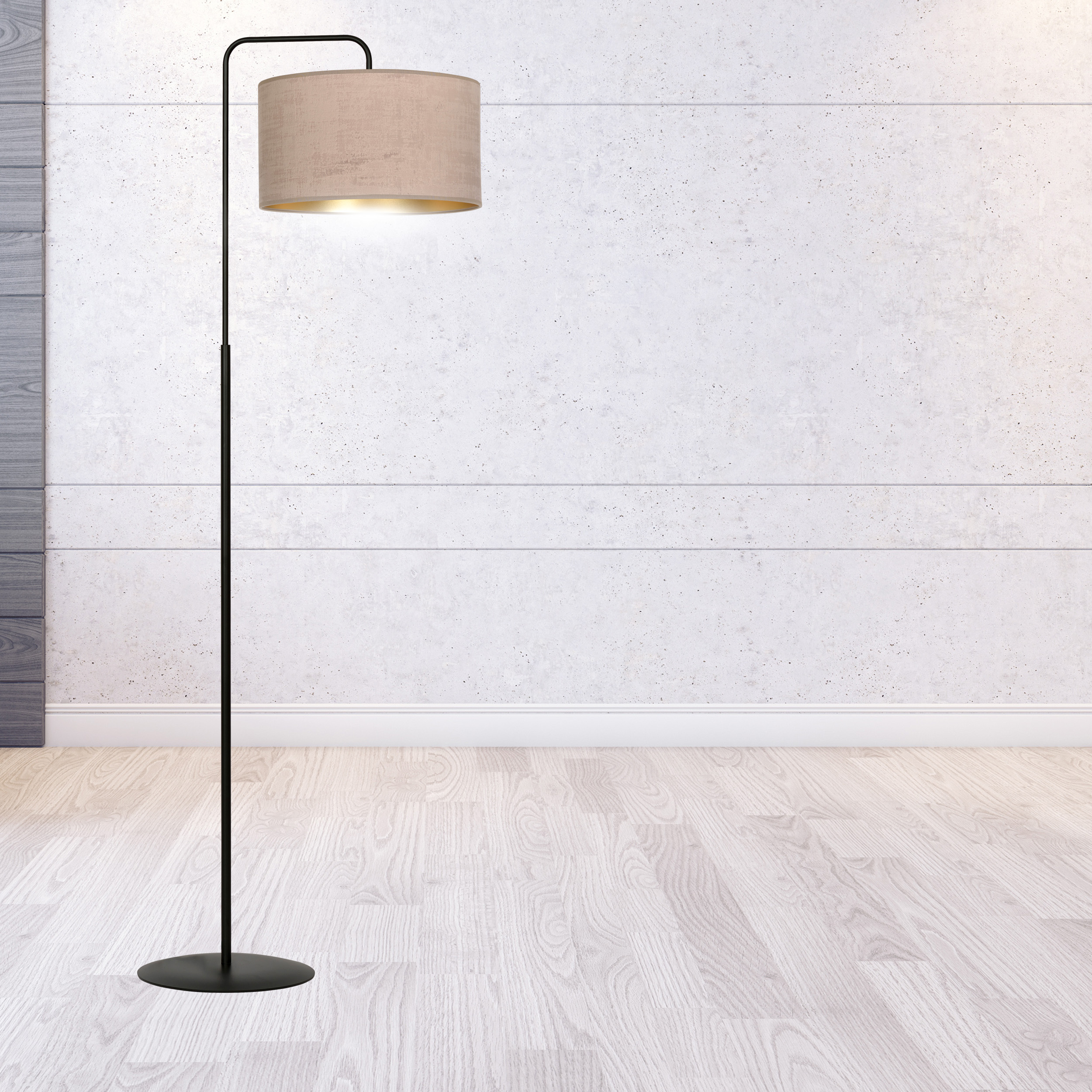 Emibig Hilde lampa stojąca 1x15 W czarna-różowa-złota 1053/LP1