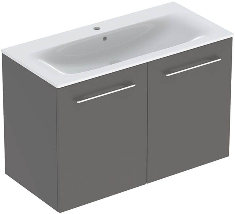 Geberit Selnova Square Slim umywalka z szafką 100 cm zestaw meblowy lava mat 501.261.00.1