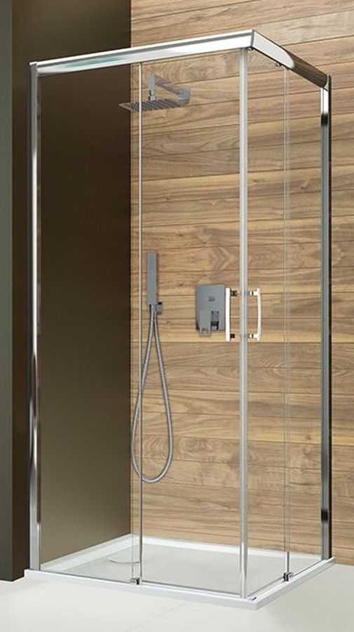 Sanplast Free Zone KN/Freezone kabina prysznicowa 90x90 cm kwadratowa srebrny błyszczący/sitodruk W15 600-271-3510-38-231