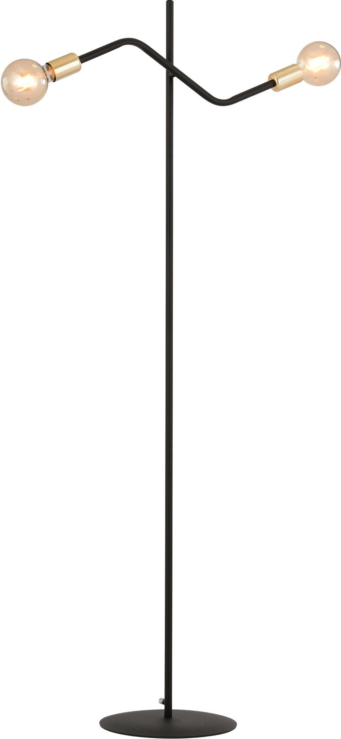 Emibig Bolt lampa stojąca 2x15 W czarna-złota 1125/LP2