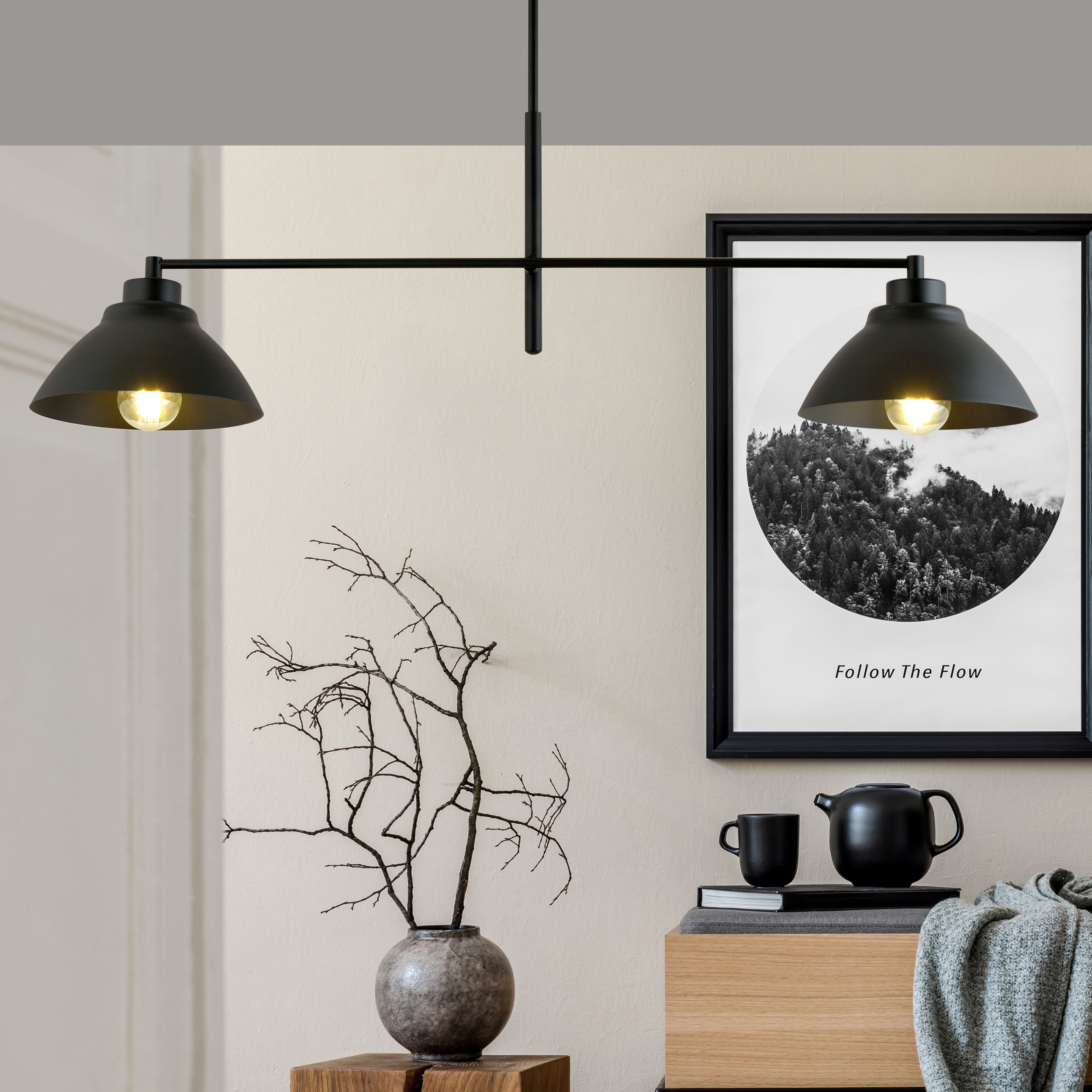Emibig Maverick lampa podsufitowa 2x15 W czarna 1211/2