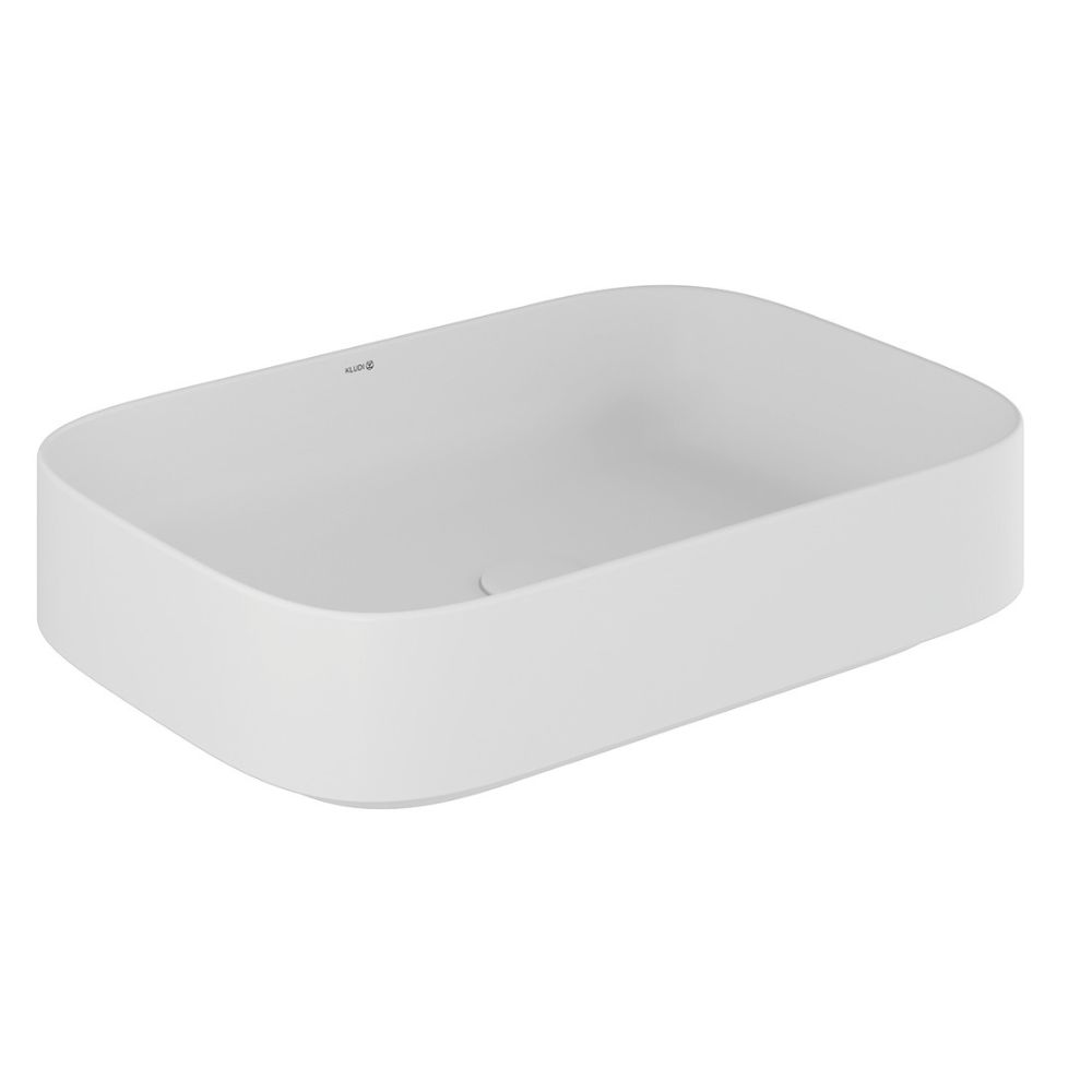 Kludi Resa S umywalka z korkiem 60x40 cm prostokątna nablatowa biały mat 58CW4053