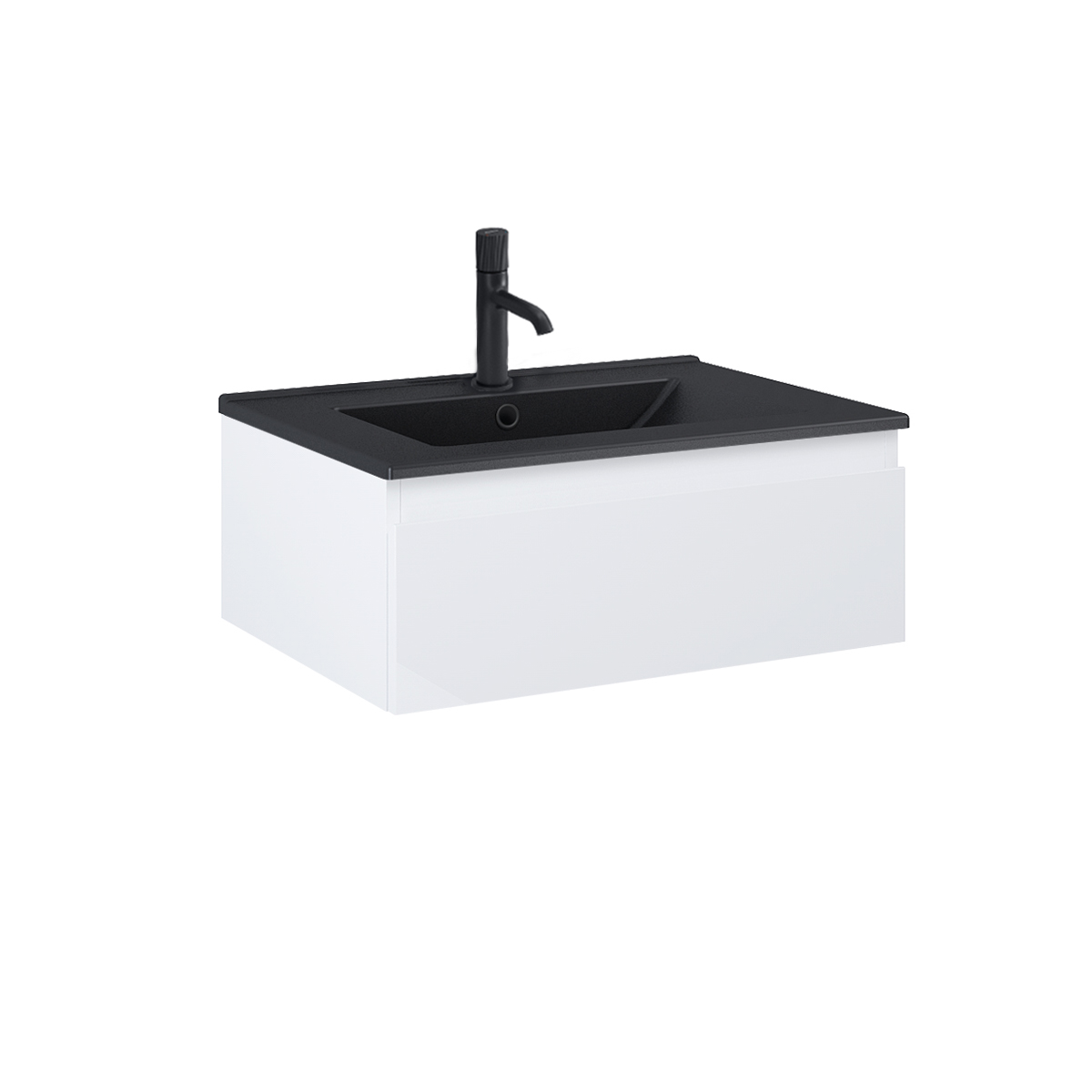 Oltens Vernal umywalka z szafką 60 cm czarny mat/biały połysk 68005000 - Wysyłka w 24h