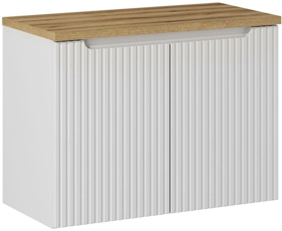 Zestaw meblowy Nova White szafka podumywalkowa 80 cm biała z blatem dąb - Wysyłka w 24h