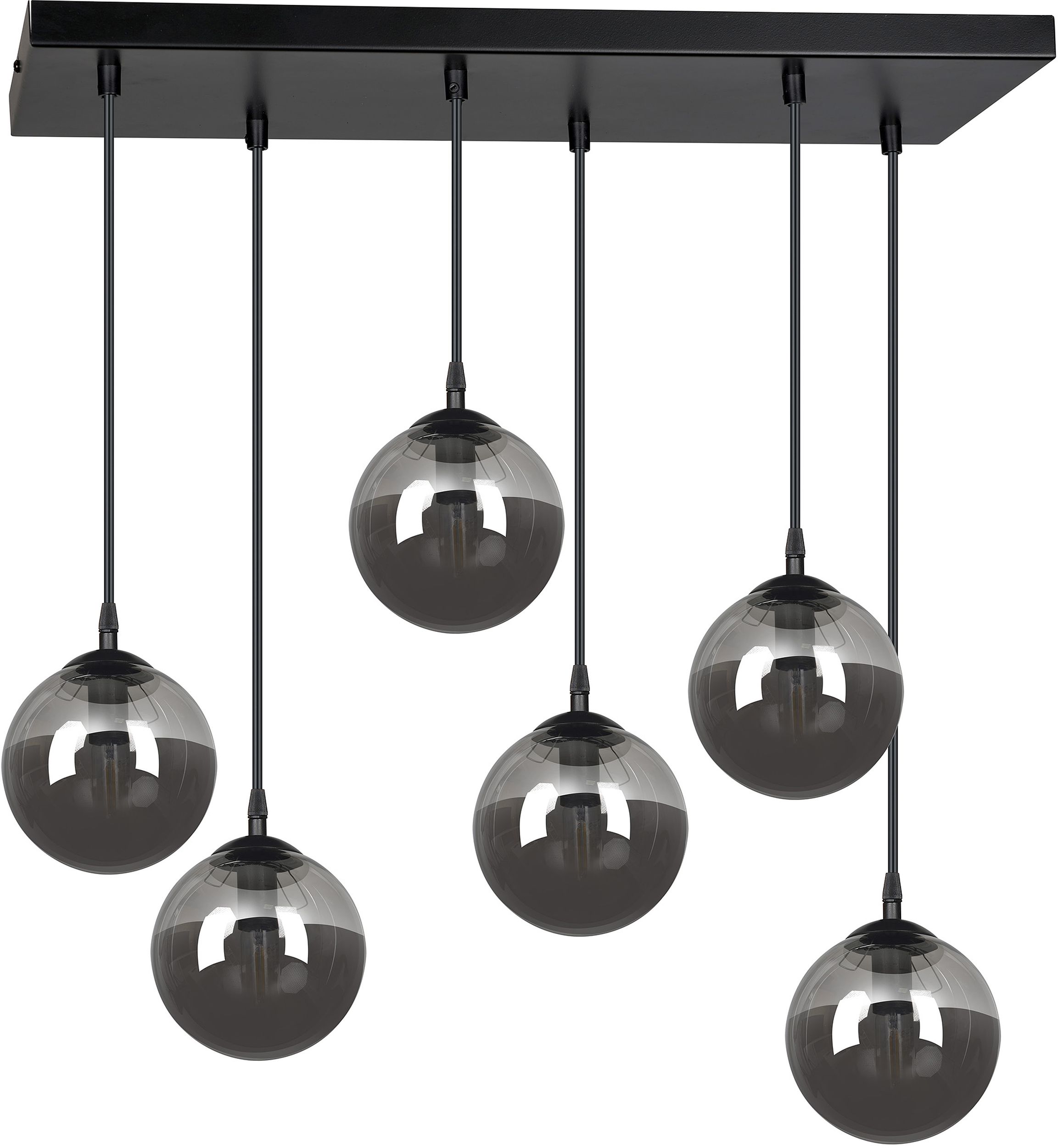 Emibig Cosmo lampa wisząca 6x10 W czarna-grafitowa 712/6