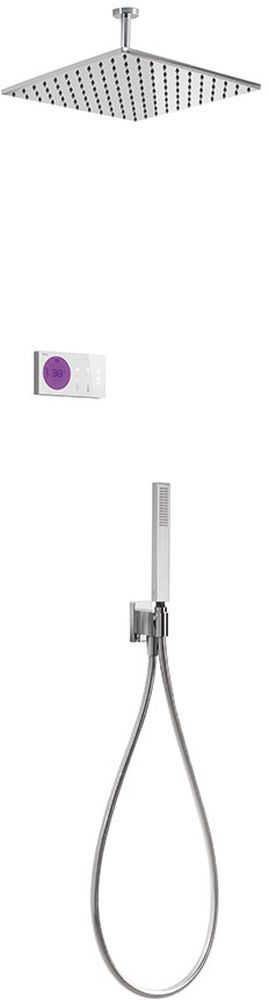 Tres Shower Technology zestaw prysznicowy podtynkowy termostatyczny z deszczownicą chrom/biały 092.865.64