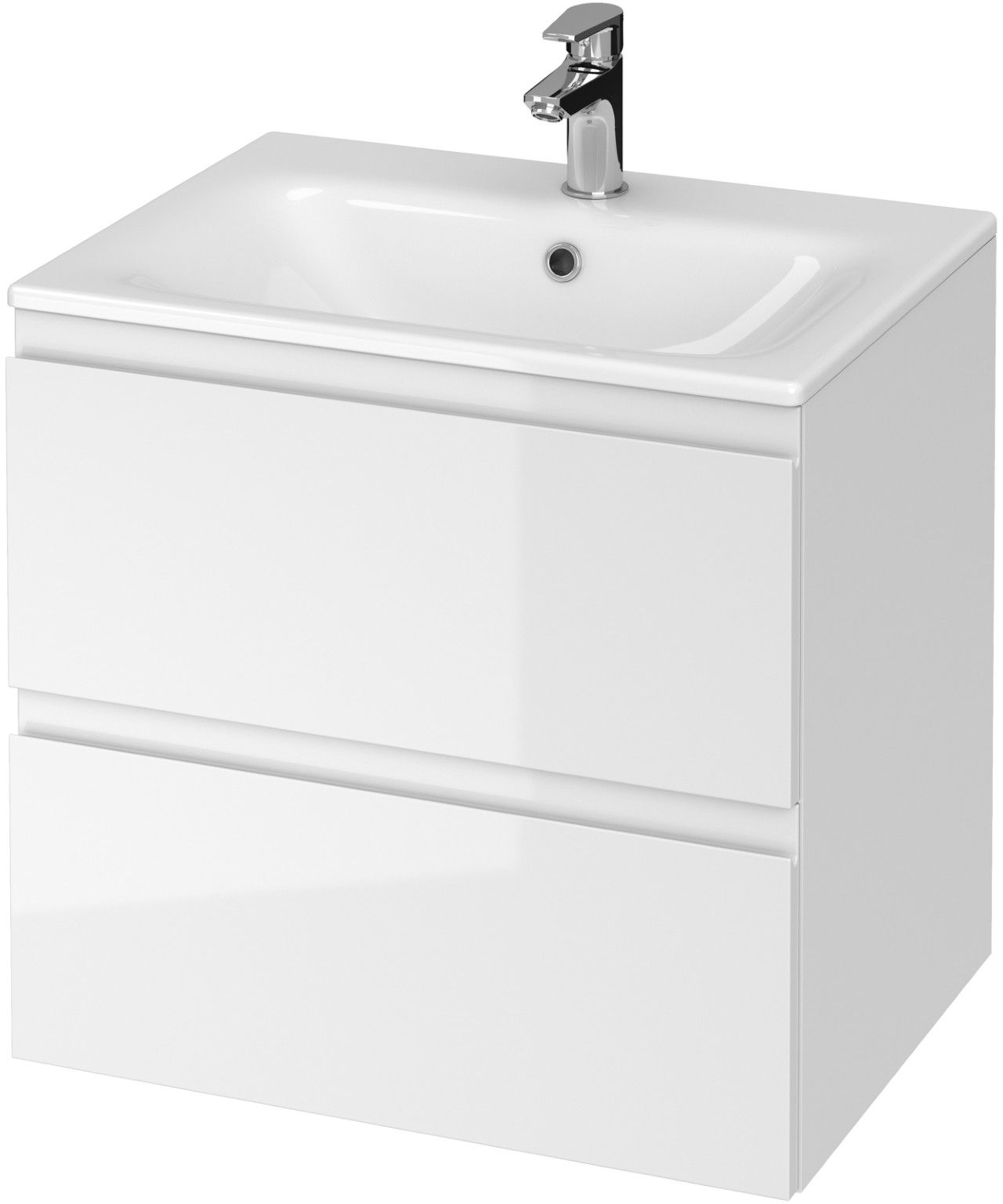 Zestaw Cersanit Ontario umywalka 60x45 cm prostokątna z szafką wiszącą biała (K669-010 ; S590-042) - Wysyłka w 24h