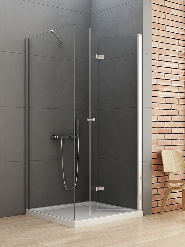 New Trendy New Soleo kabina prysznicowa 80x90 cm prostokątna prawa chrom/szkło przezroczyste D-0152A/D-0088B
