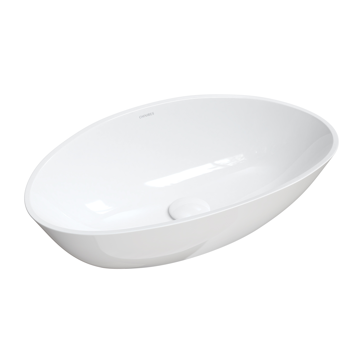 Omnires M+ umywalka 60x36 cm owalna nablatowa biała BARCELONABP - Wysyłka w 24h