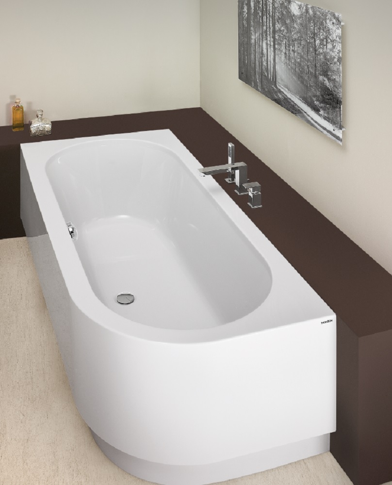 Hoesch Happy D. wanna narożna 180x80 cm termoformowana z obudową lewa biała 6485.010