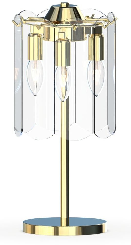 Zuma Line Nira lampa stołowa 3x40 W przezroczysta-złota MT3523-3S-EGN