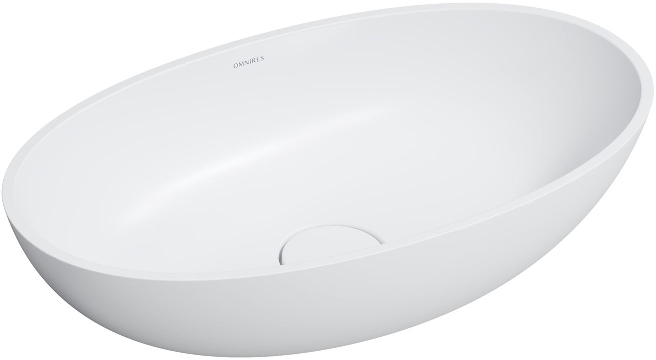 Omnires Shell M+ umywalka 60x35 cm owalna nablatowa biały mat SHELLUNBM - Wysyłka w 24h