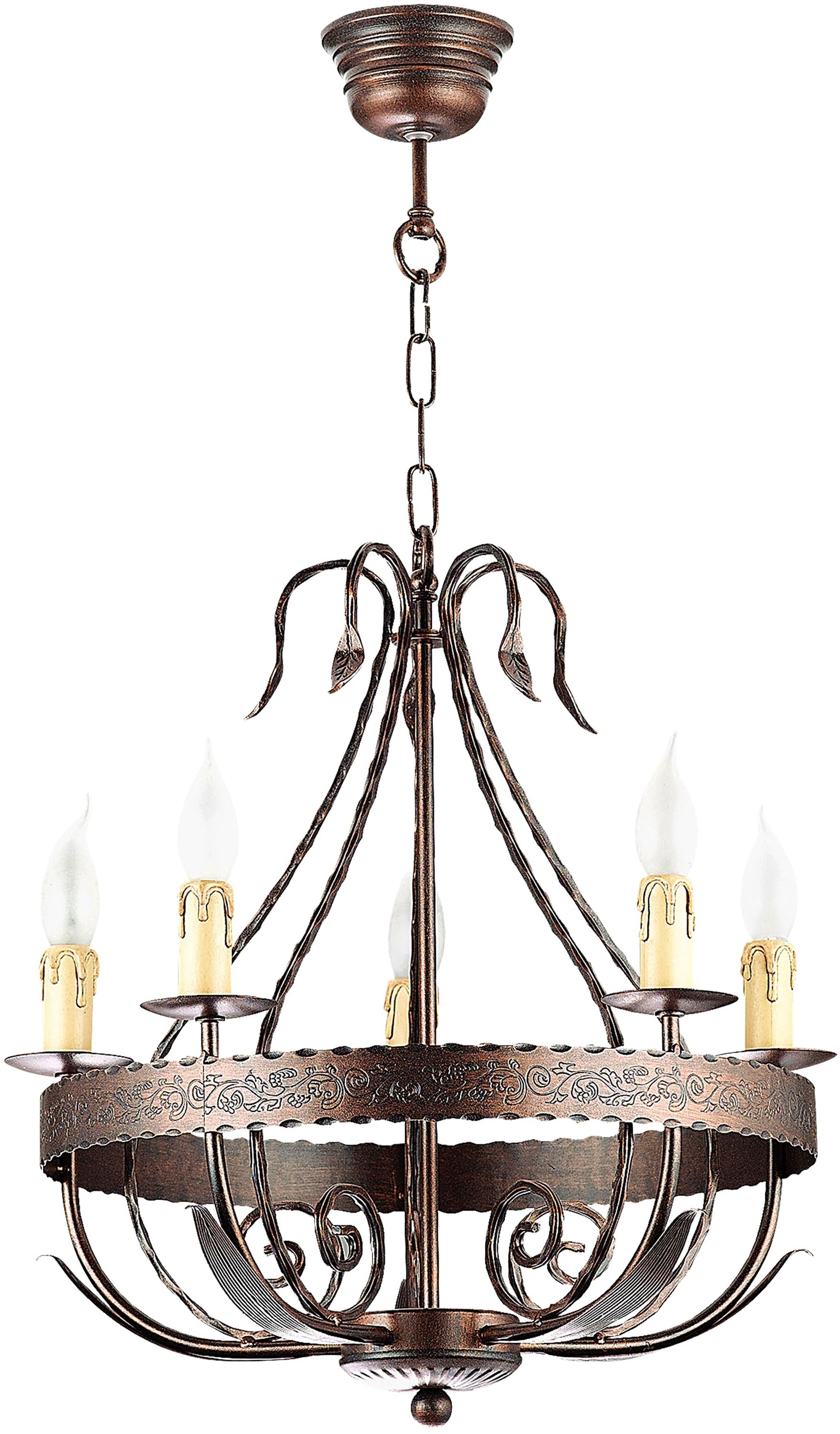 Luminex Loara lampa wisząca 5x60 W patyna-miedź 0746