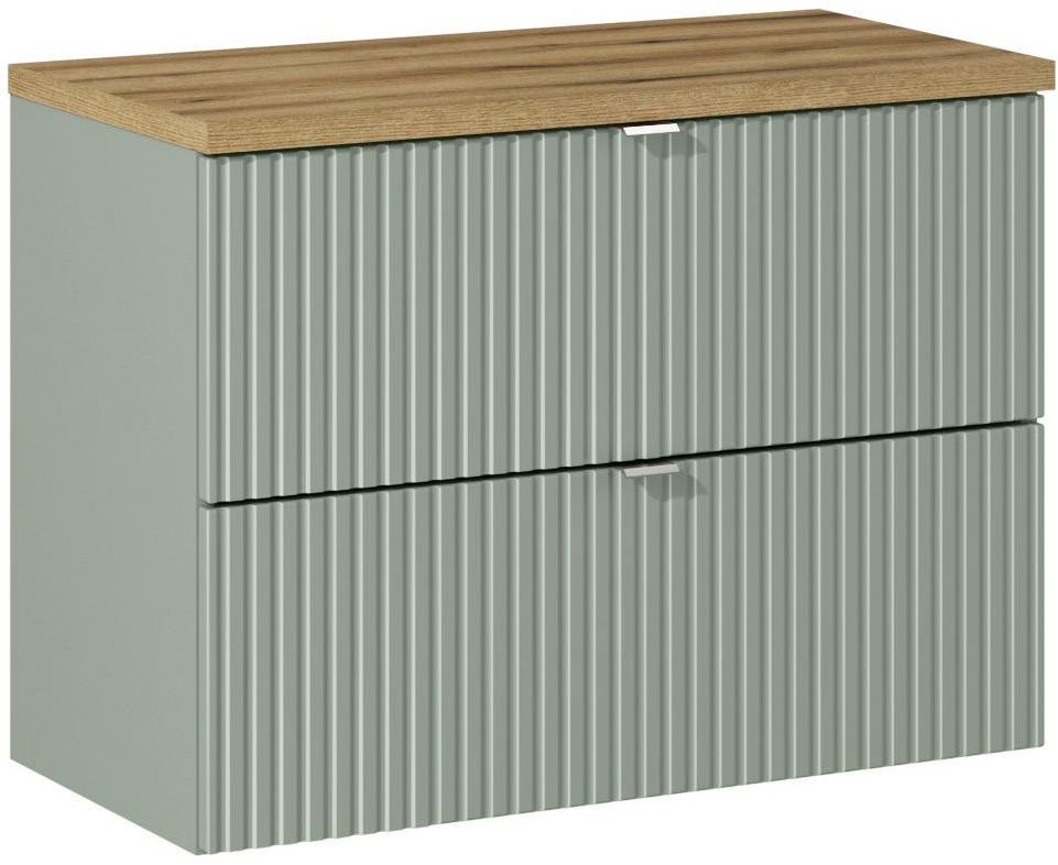 Comad Line Reed Green szafka 80 cm podumywalkowa wisząca z blatem zielona SET-LRG B OAK 80CM S - Wysyłka w 24h