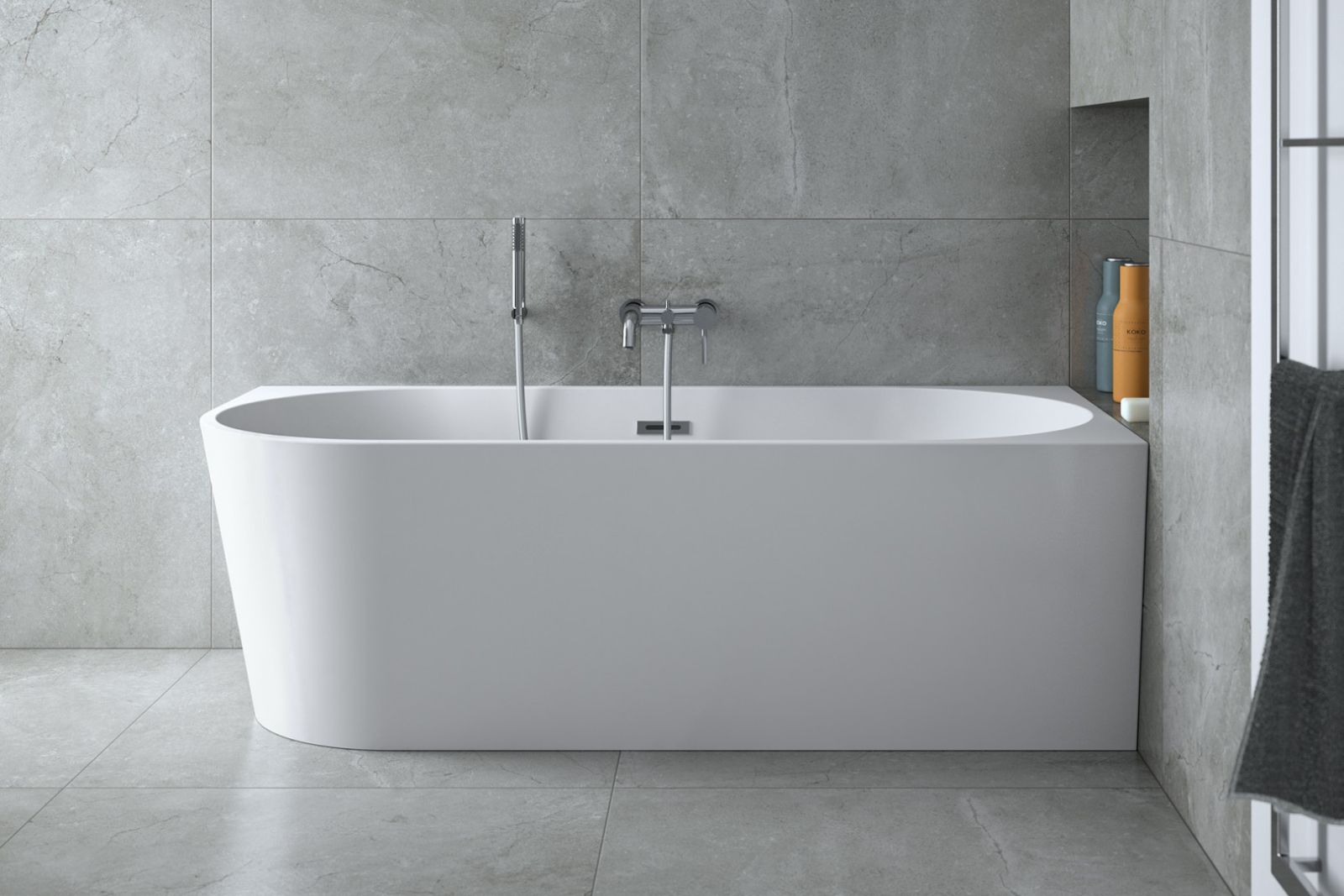 Besco Zoya wanna wolnostojąca 150x75 cm przyścienna prawa biała #WAS-150-ZP - Wysyłka w 24h
