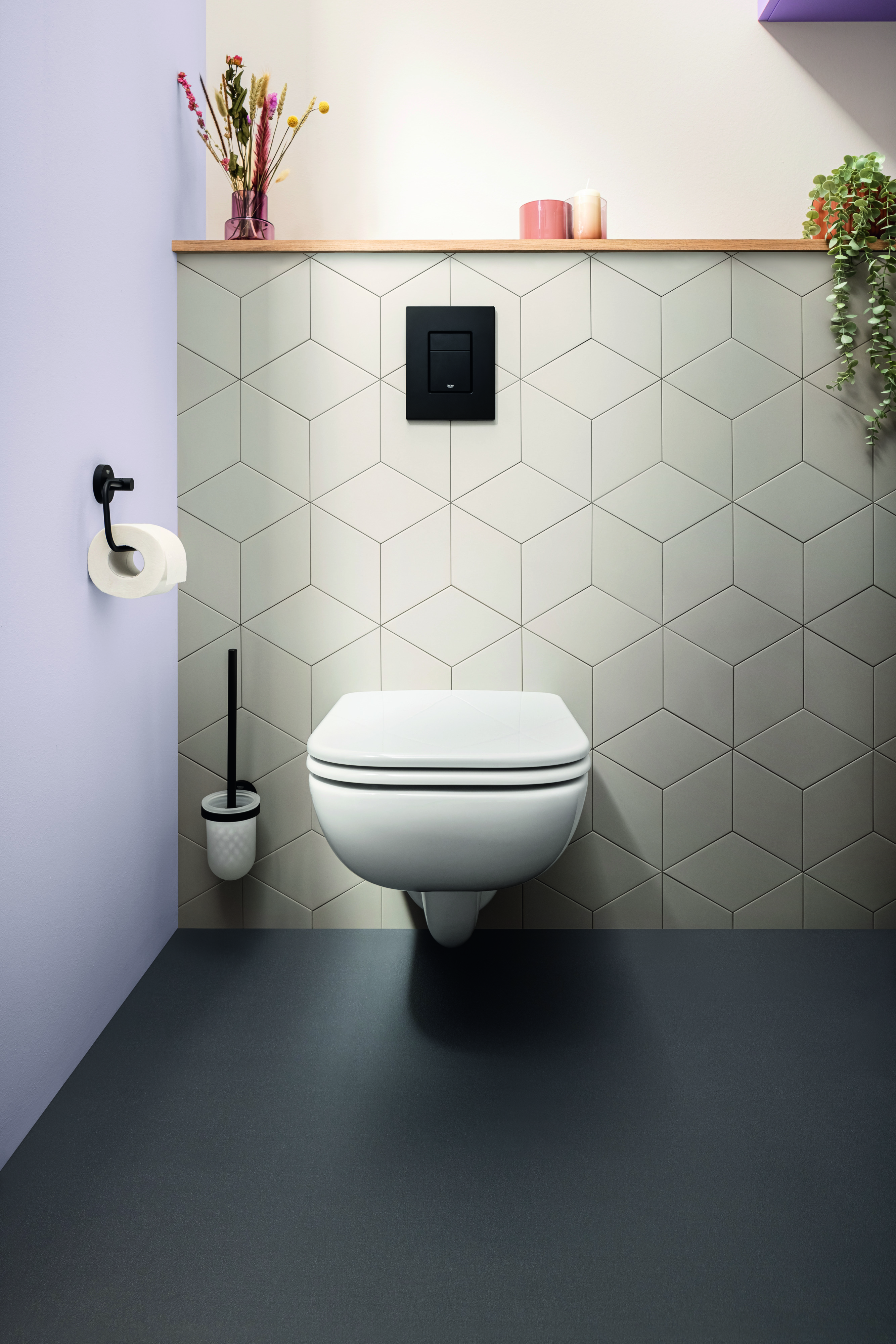 Grohe Start szczotka toaletowa wisząca czarny mat/szkło 411852430 - Wysyłka w 24h