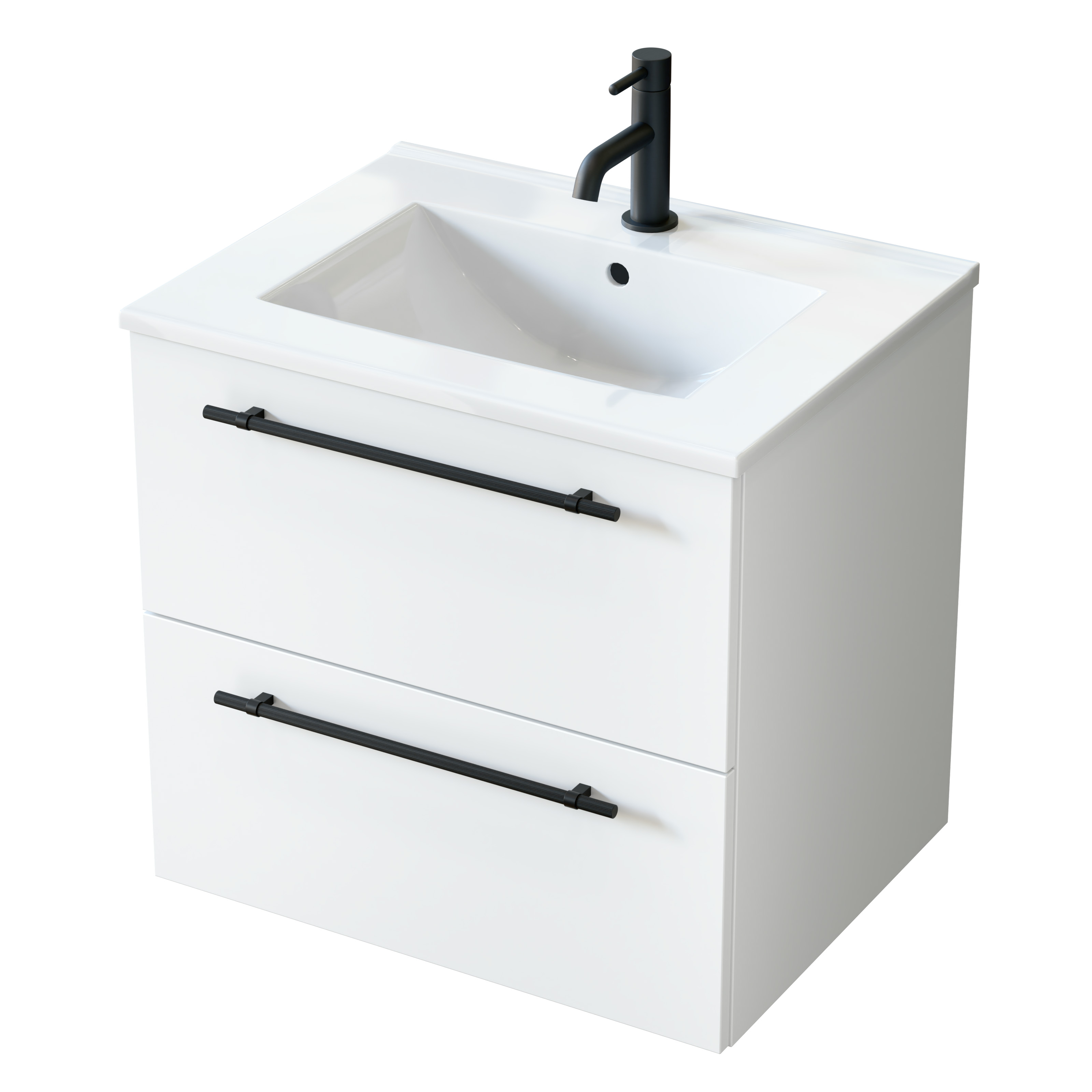 Uptrend Nava umywalka z szafką i uchwytami 60,5 cm białą 004SU6001UP4530600