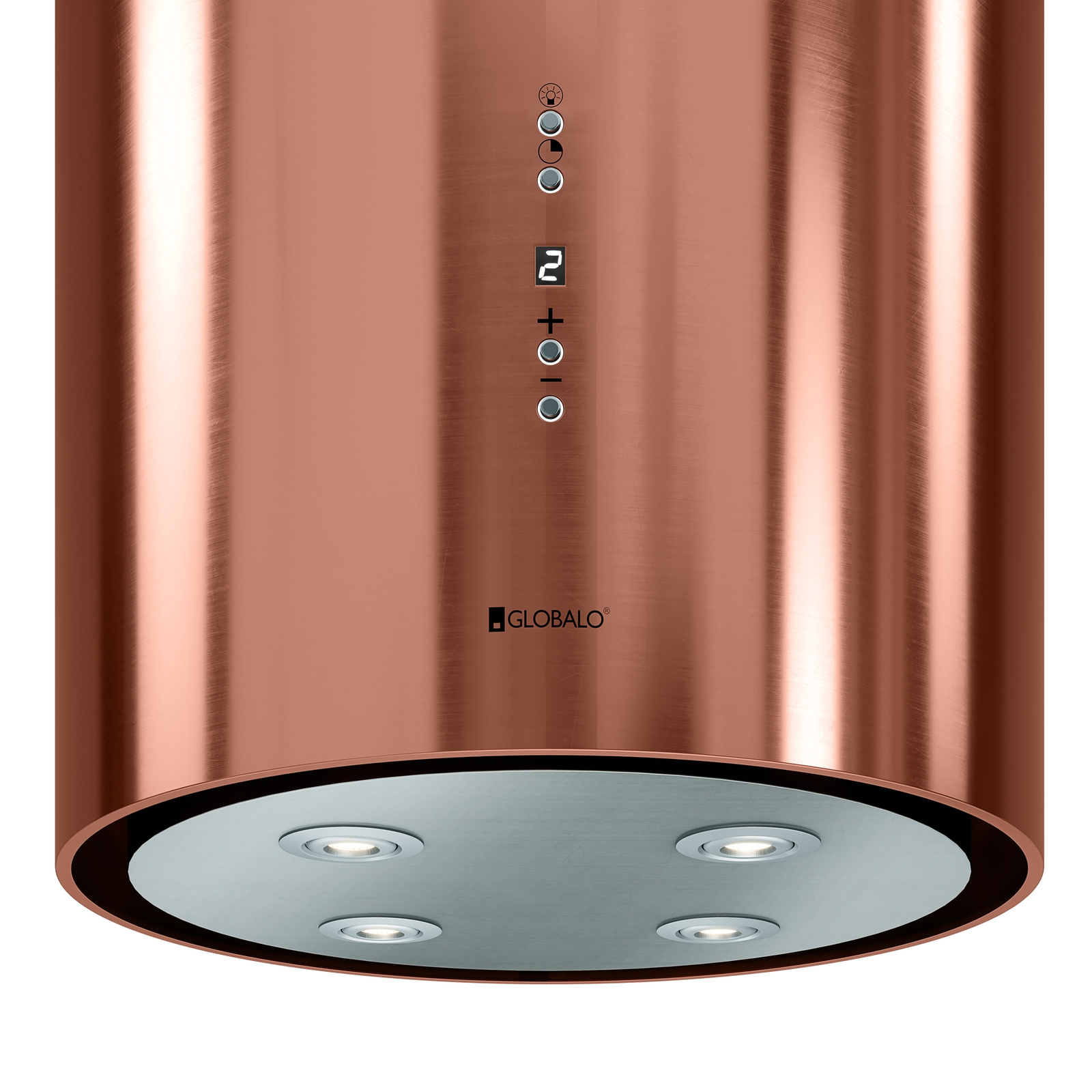 Globalo Exclusive Cylindro Isola okap kuchenny 39 cm wyspowy miedź CYLINDRO_ISOLA_39_7_MIEDZ