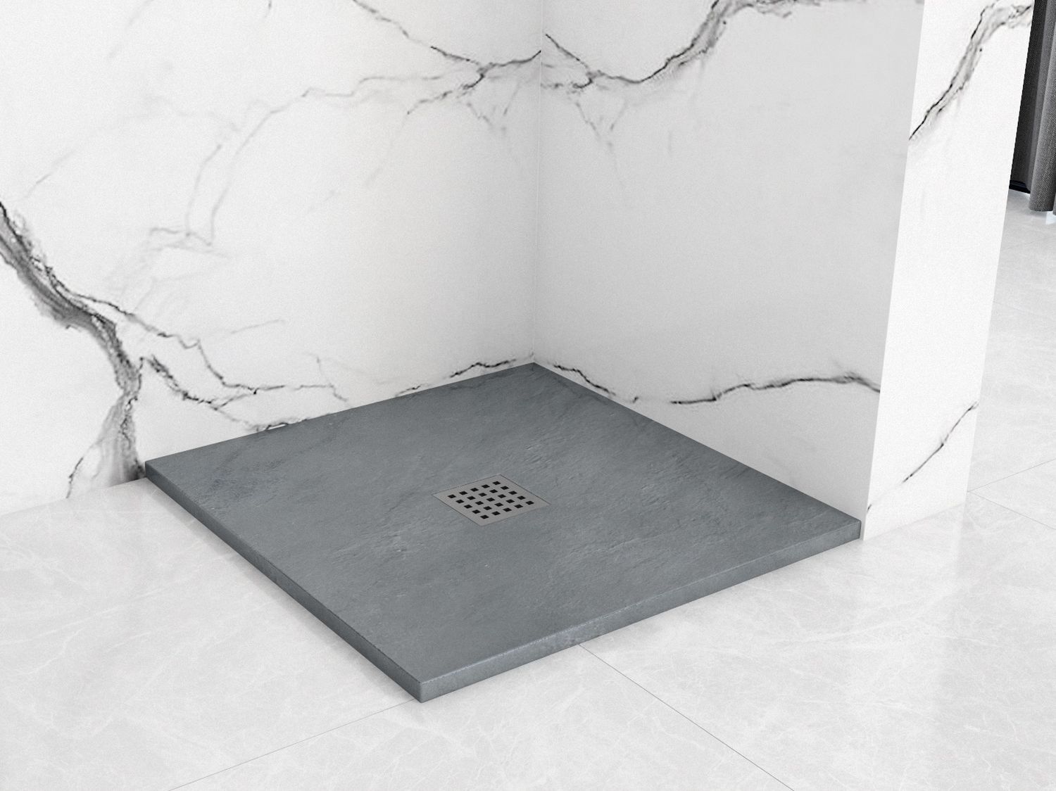 Rea Rock brodzik 90x90 cm kwadratowy szary REA-K4585 - Wysyłka w 24h
