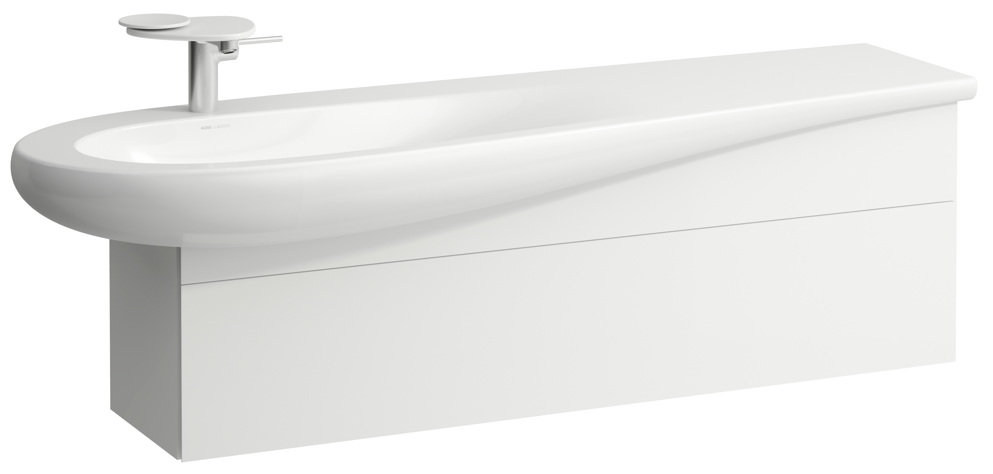 Laufen Il Bagno Alessi szafka 135 cm podumywalkowa wisząca lewa biały mat H4304510972601