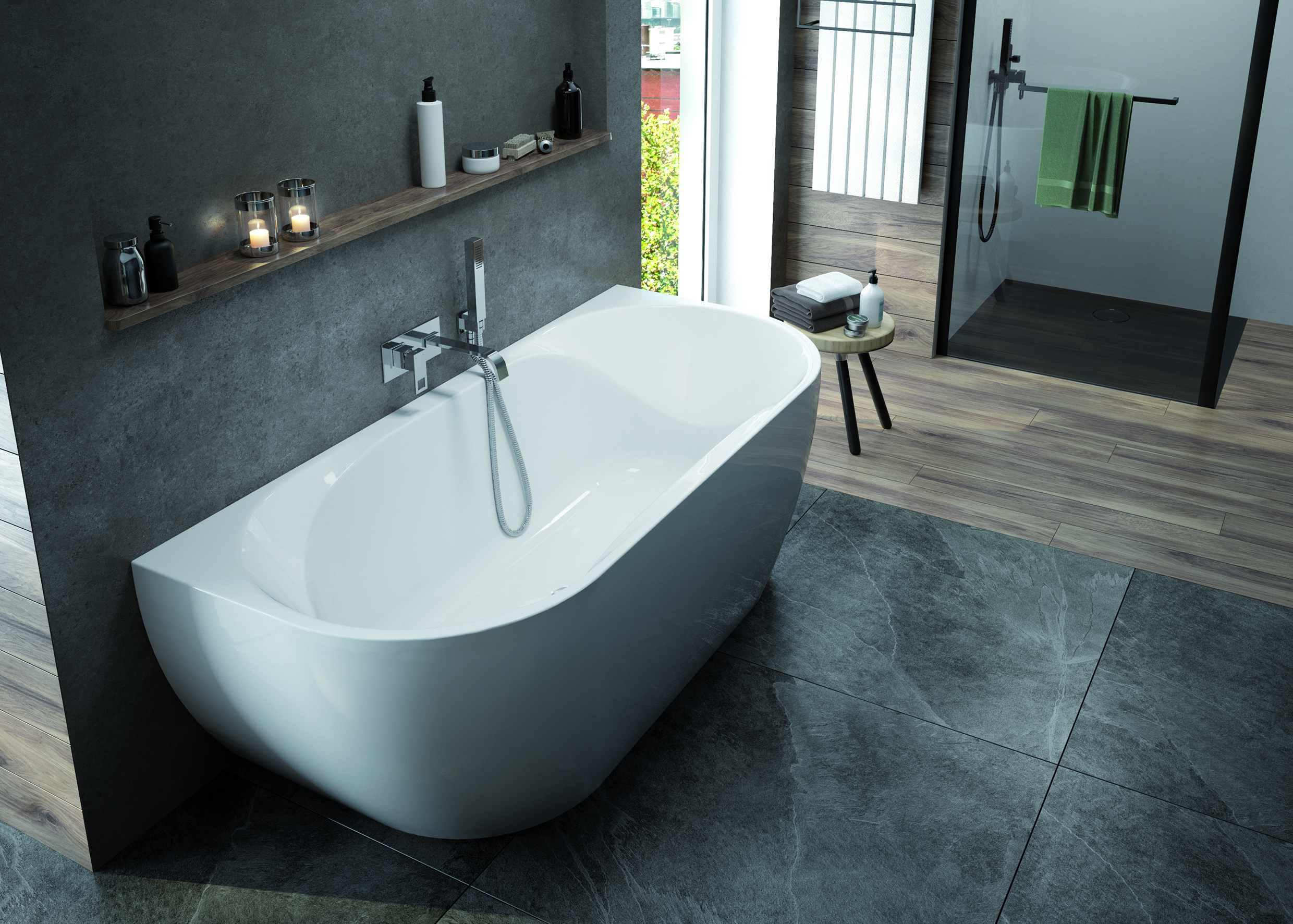 Sanplast Loft Line wanna przyścienna 180x80 cm typ WSP-kpl-mb/LOFT+STW biała 610-500-1280-01-000