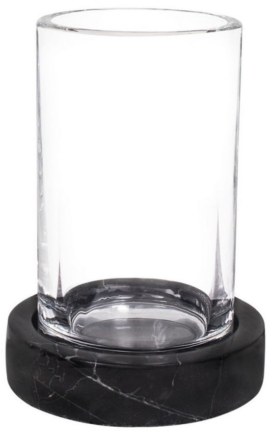 Q-Bath Pure Natural kubek na szczoteczki czarny marmur/szkło przezroczyste AWD02341540