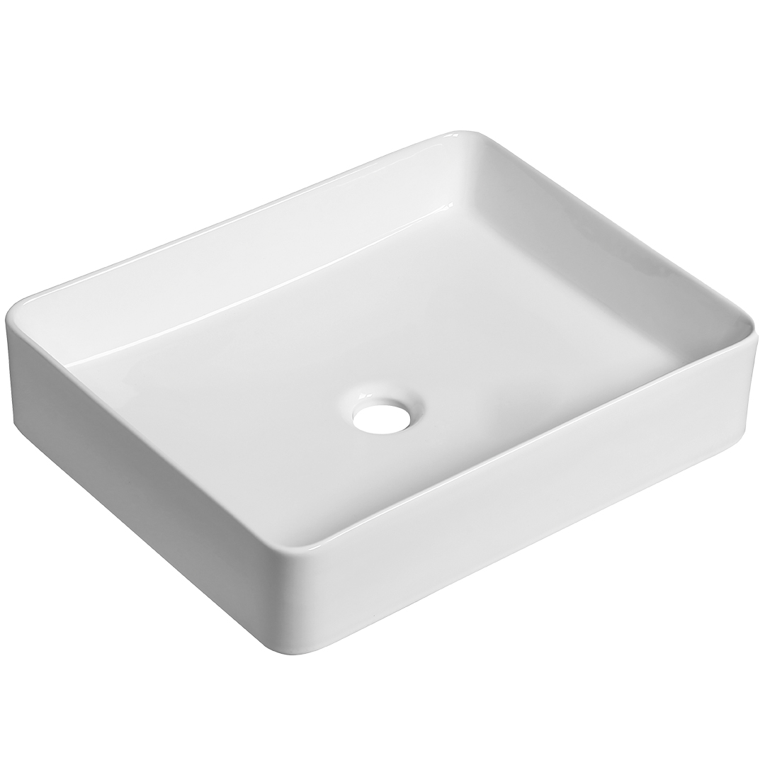 Laveo Kvadrato umywalka 47x36 cm nablatowa prostokątna biała VUK6247
