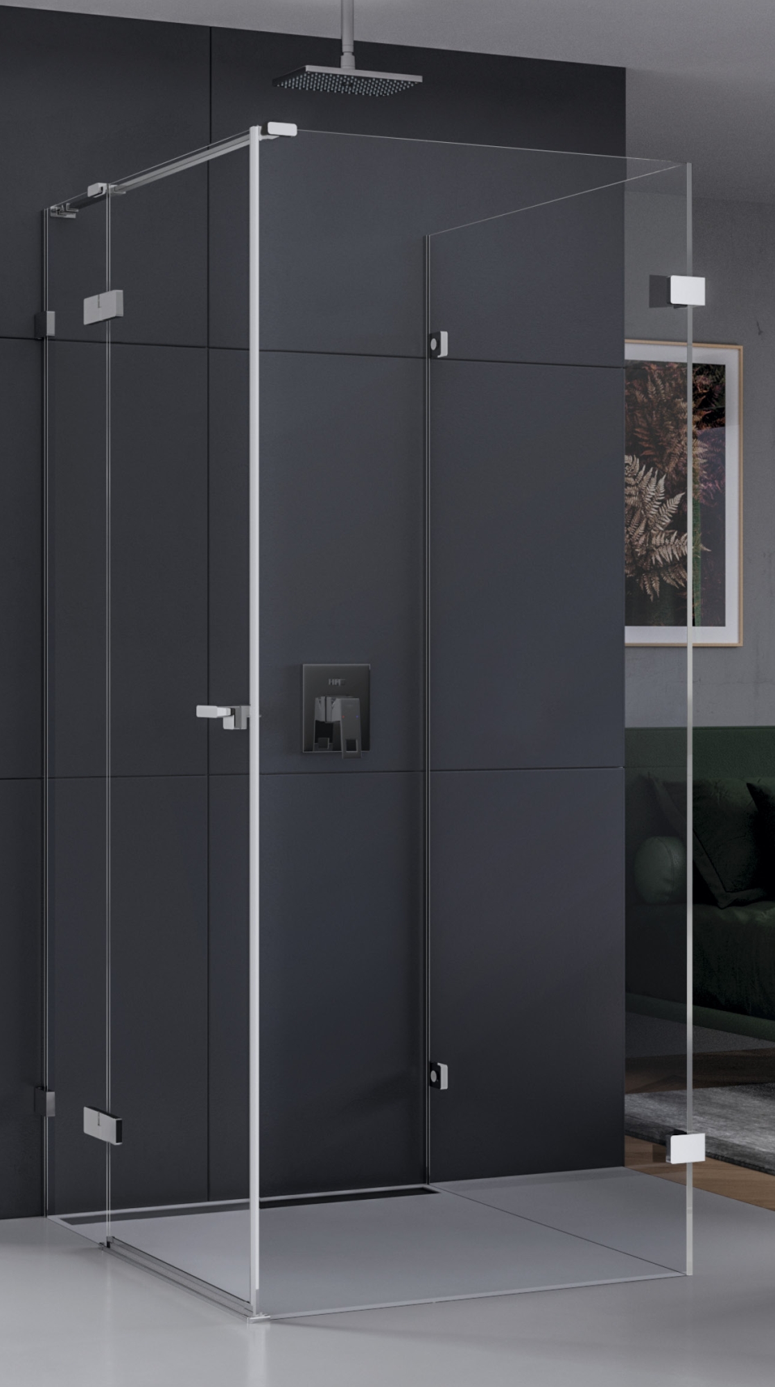 New Trendy Eventa kabina prysznicowa 90 cm kwadratowa lewa chrom/szkło przezroczyste EXK-0202 - Wysyłka w 24h