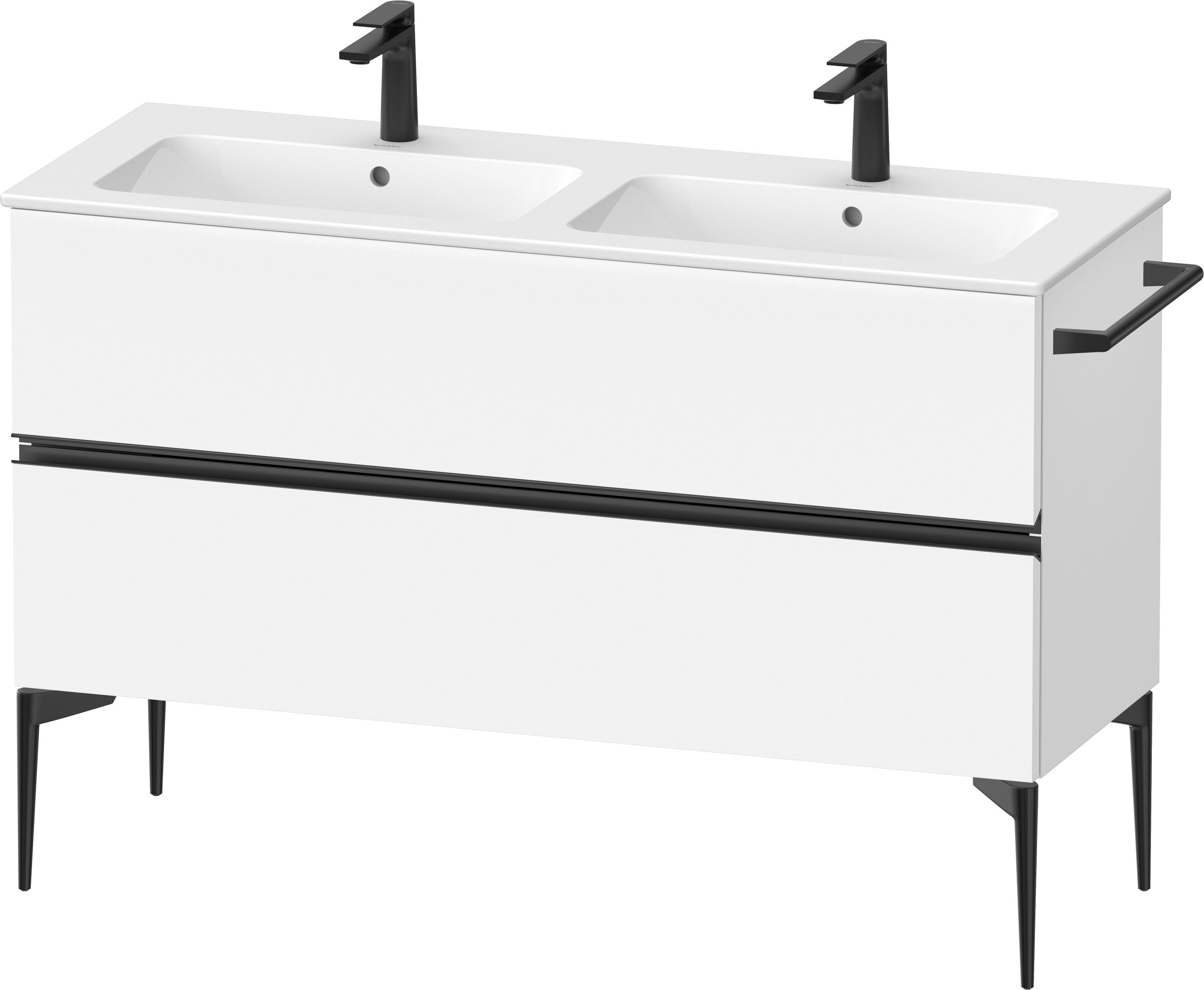 Duravit Sivida szafka 128x47,7x59,1 cm podumywalkowa wisząca biała-czarna SV46470BD180000