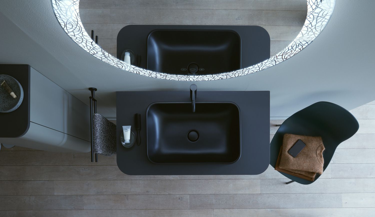 Duravit Happy D.2 umywalka 60x40 cm prostokątna nablatowa antracyt 2359601300