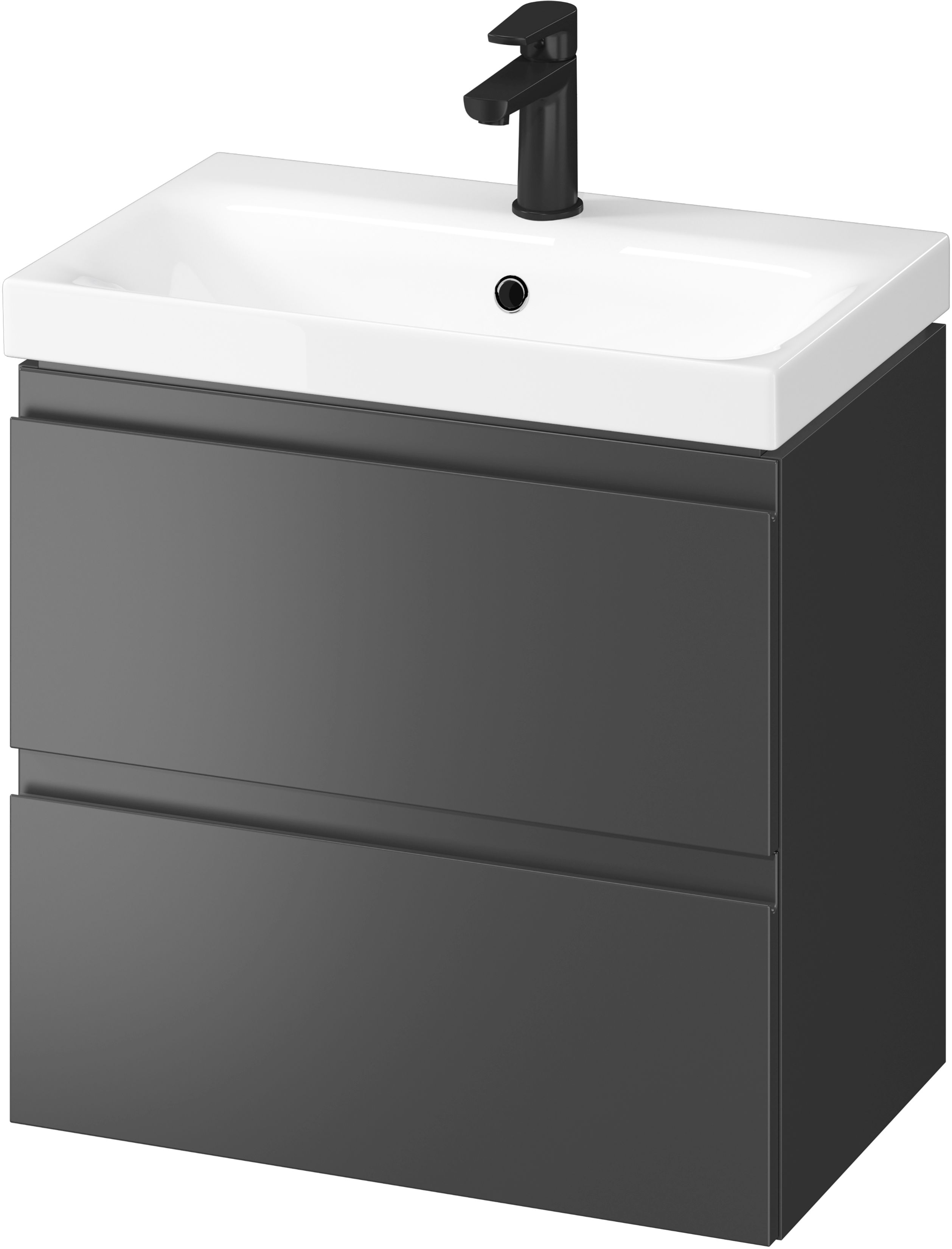 Cersanit Moduo Slim SET B814 umywalka z szafką 60 cm wisząca antracyt S801-469-DSM - Wysyłka w 24h