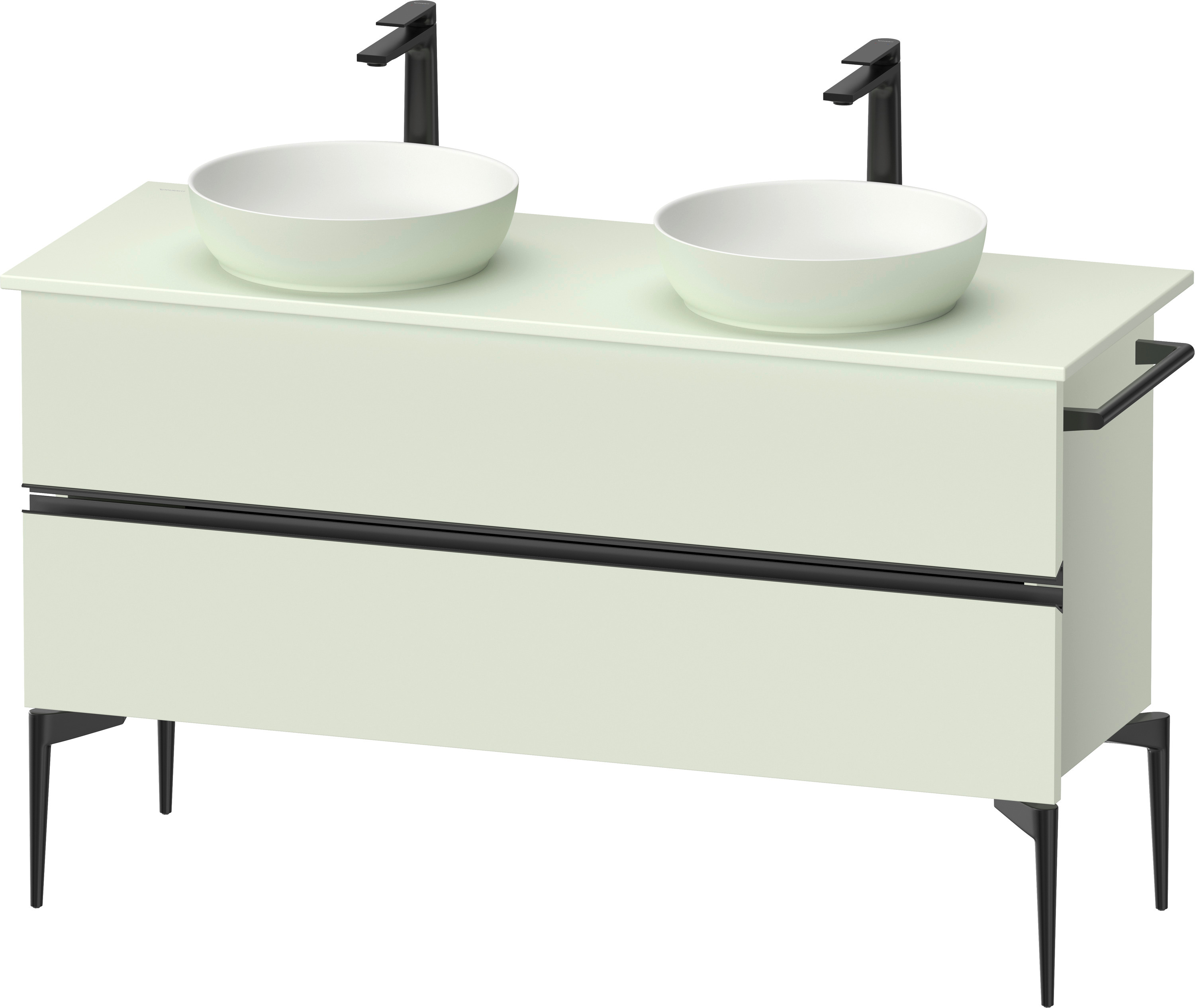 Duravit Sivida szafka 131,5x47,5x54,8 cm podumywalkowa wisząca czarna-zielona SV46610BDHH0000