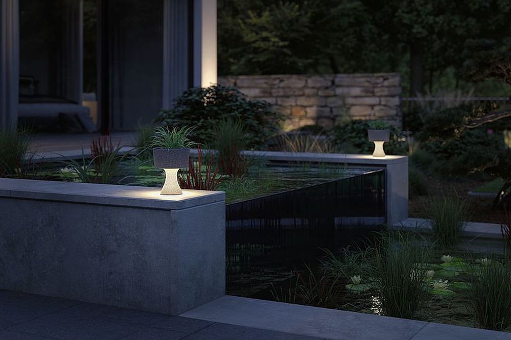 Paulmann Concrea lampa stojąca zewnętrzna 1x5,5W LED z doniczką szara 94503