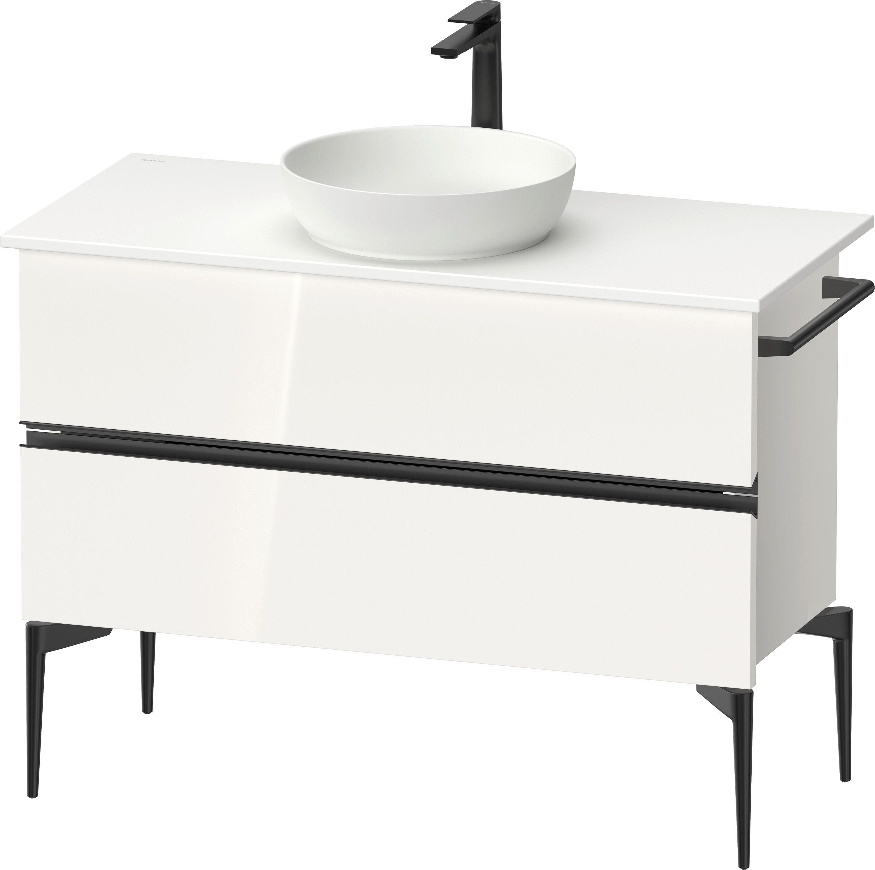 Duravit Sivida szafka 104,5x47,5x54,8 cm podumywalkowa wisząca biała-czarna SV46590BD220000
