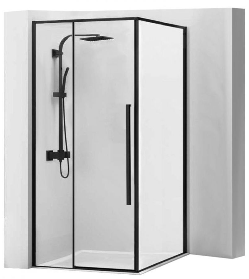 Rea Solar Black kabina prysznicowa 90x90 cm kwadratowa czarny półmat/szkło przezroczyste REA-K6412 - Wysyłka w 24h