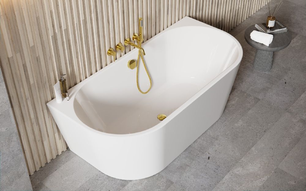 Besco Vica New wanna przyścienna 160x80 cm owalna biała #WAS-160VNN