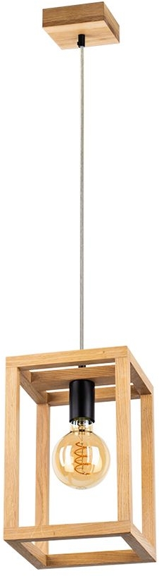 Spot-Light Kago lampa wisząca 1x60W dąb olejowany/czarny 61540174