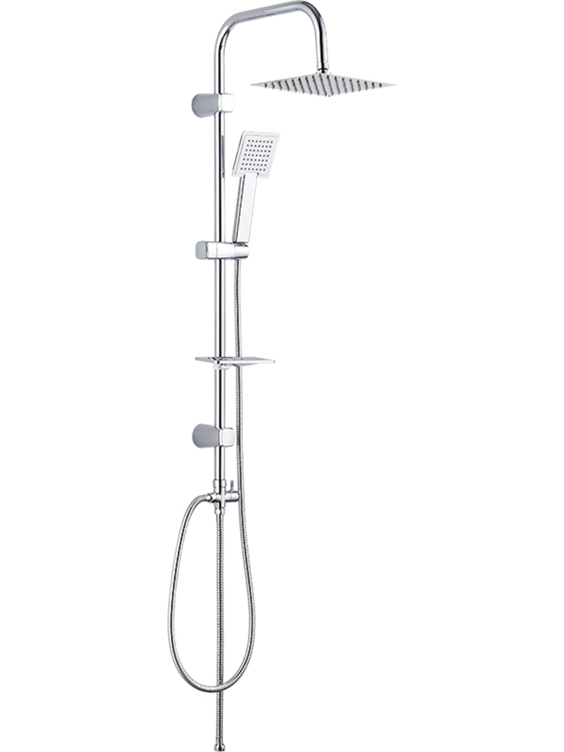 Laveo Drop zestaw prysznicowy ścienny z deszczownicą chrom PL500KX