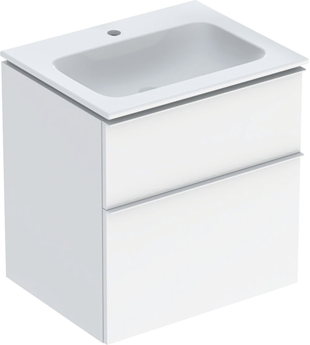 Geberit iCon Set Slim umywalka z szafką 60 cm zestaw meblowy KeraTect biały połysk/biały mat 502.331.01.1