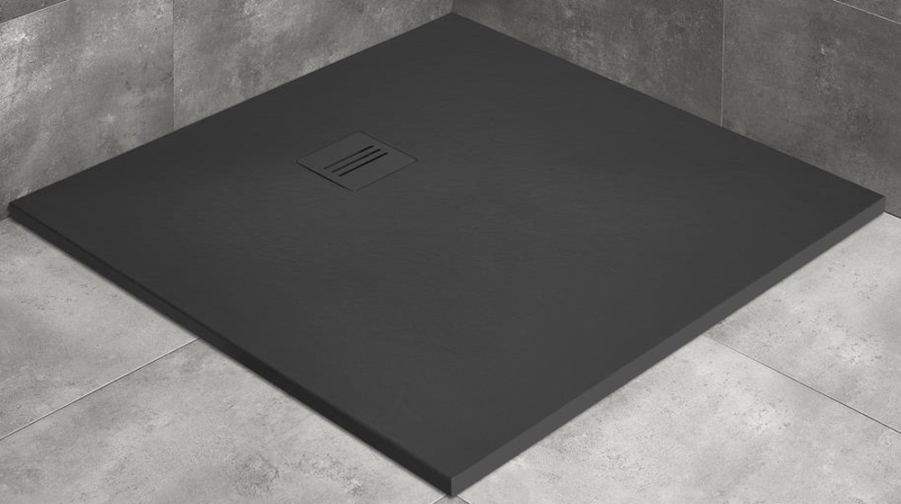 Radaway Kyntos C brodzik 90x90 cm kwadratowy konglomeratowy antracyt HKC9090-64