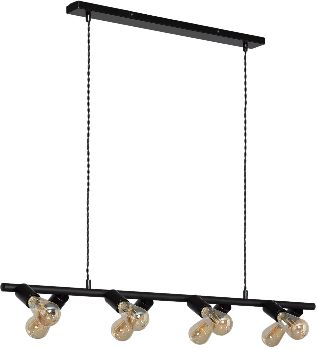 Abruzzo Retro lampa wisząca 8x40 W czarna ABR-RRN-8XE27