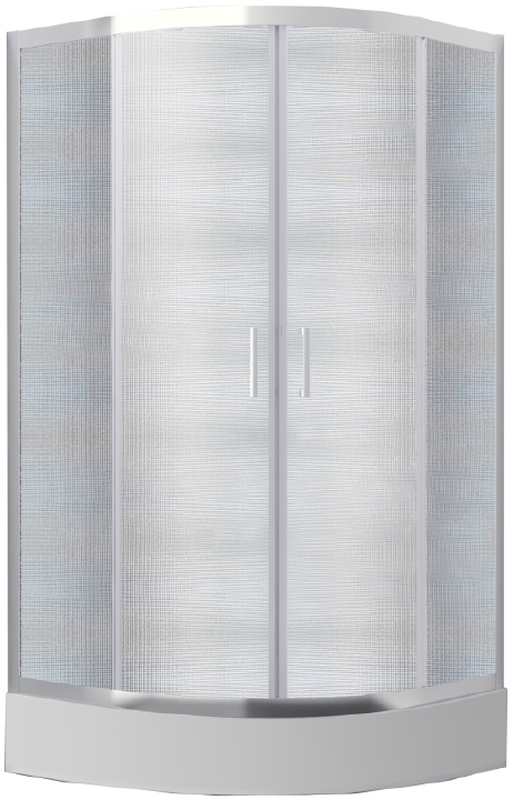 Besco Modern 185 kabina prysznicowa 80x80 cm półokrągła chrom/szkło mrożone MP-80-185-M