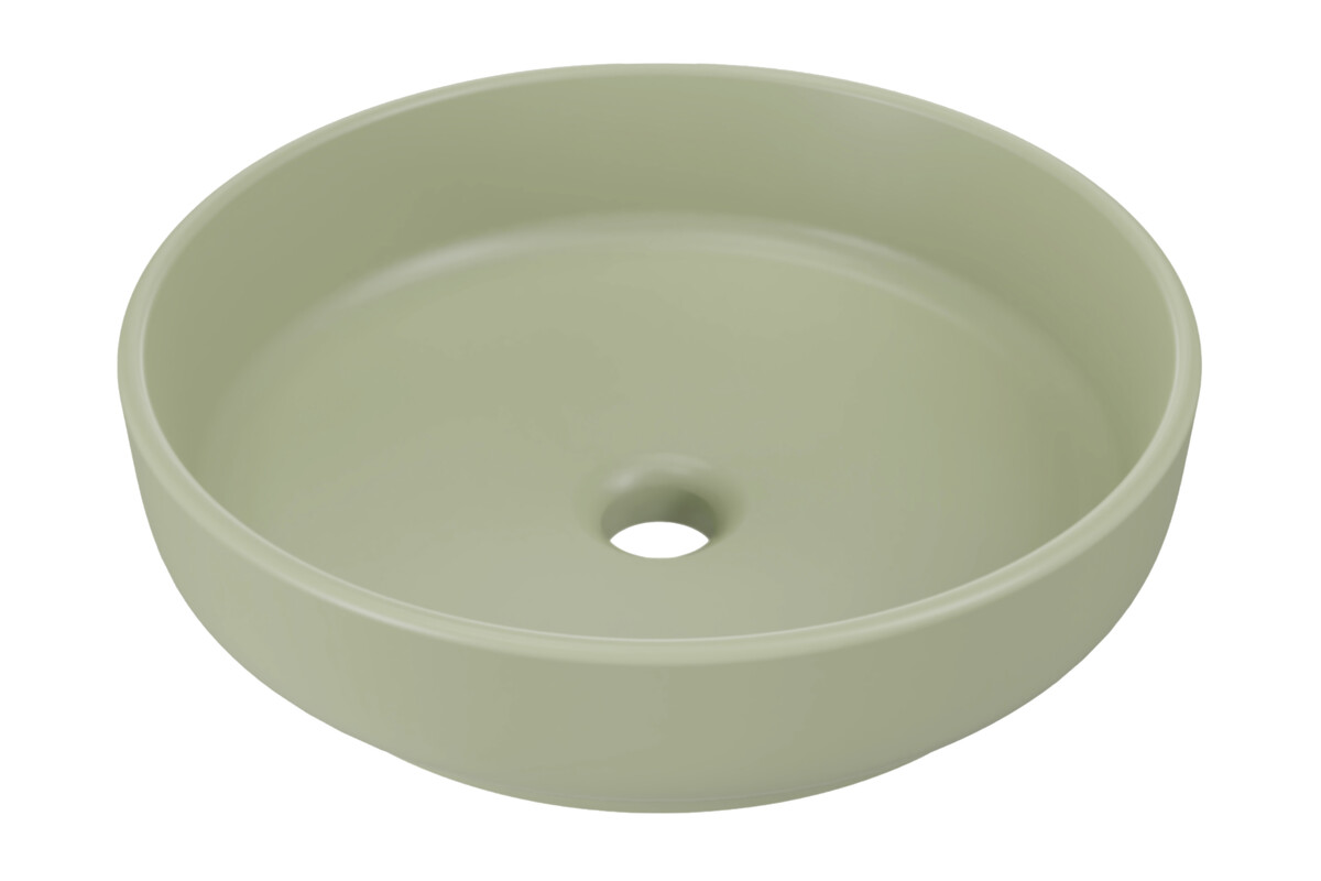 Comad River 1 umywalka 40x40 cm okrągła nablatowa oliwkowy mat RIVER 1 OLIVE GREEN MATT UN 40 ( E-6595 )