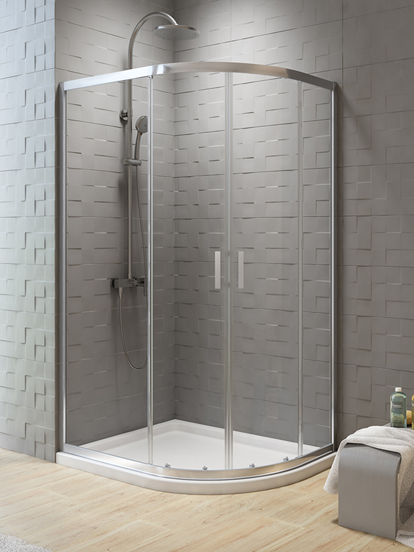 New Trendy New Varia kabina prysznicowa 100x80 asymetryczna chrom/szkło przezroczyste K-0507