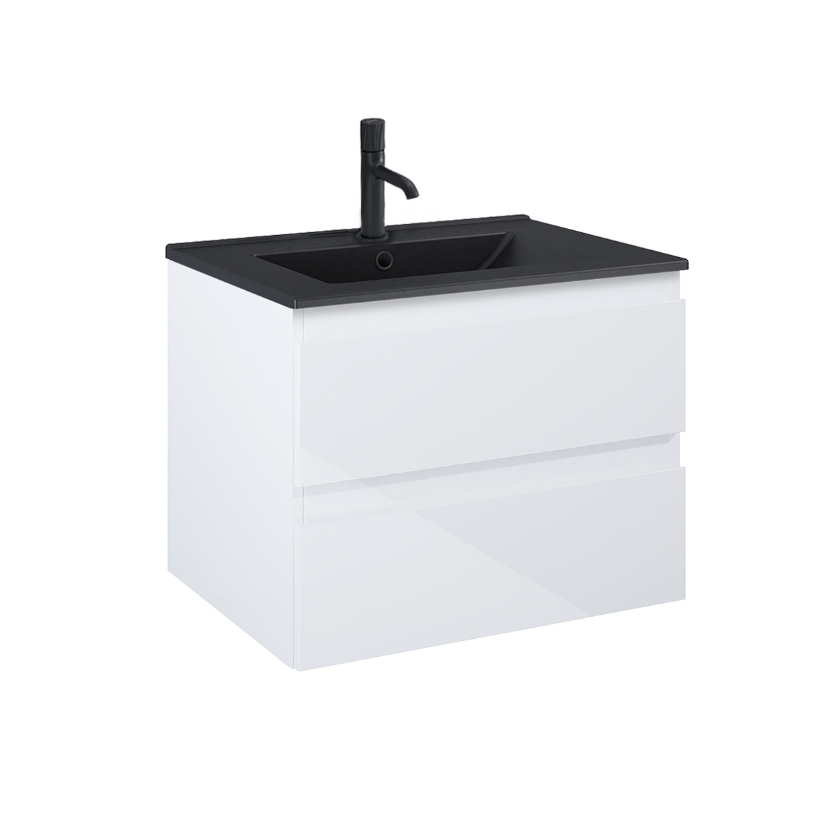Oltens Vernal umywalka z szafką 60 cm czarny mat/biały połysk 68036000 - Wysyłka w 24h